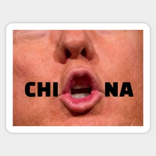 Funny Donald Trump Saying CHINA Facemask Political Humor Sticker